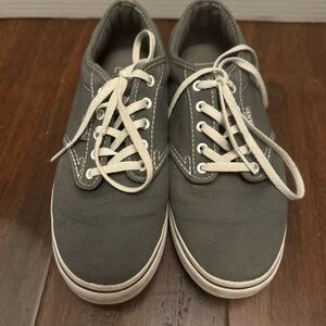 Vans Gray Off The Wall Women’s Low Top Canvas Skate Shoe Sneaker Size 6.5